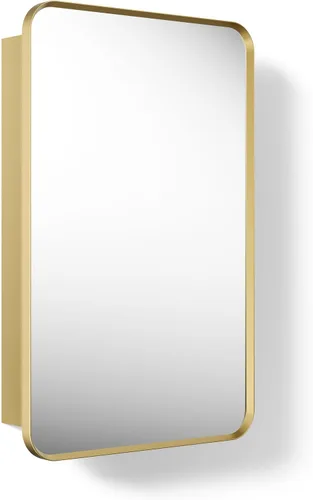 Vista 22 de Kohler 35573-BNL Verdera® - Espejo de gabinete de medicina enmarcado, diseño cápsula, interior espejado, gabinete de baño, estantes de vidrio