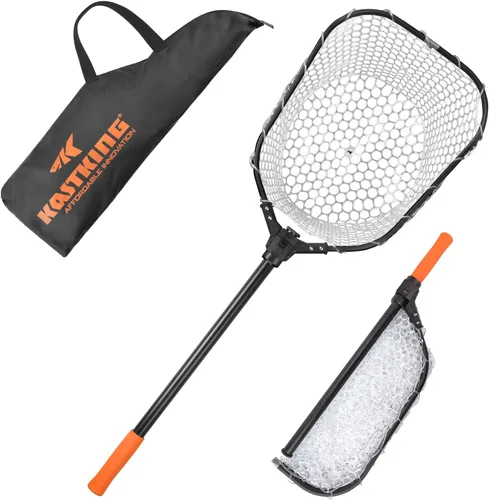 Vista 10 de KastKing Red de pesca Brutus, red de aterrizaje de peces plegable y extensible, red de pesca ligera y portátil con mango de espuma EVA suave
