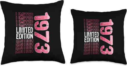 Vista 3 de Edición limitada Vintage 1973 Retro Birthday Throw Pillow