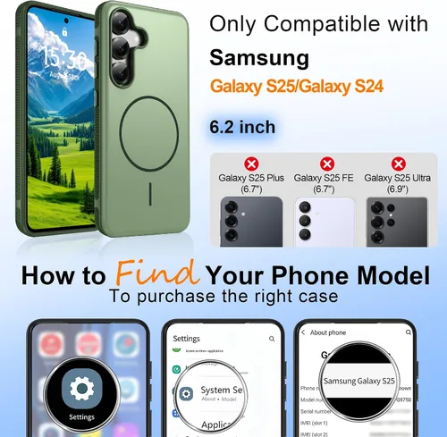 Vista 166 de Jshru Funda para Samsung Galaxy S26 Plus/Galaxy S25 Plus: para Galaxy S24 Plus [compatible con Magsafe] [2 protectores de pantalla HD] cubierta