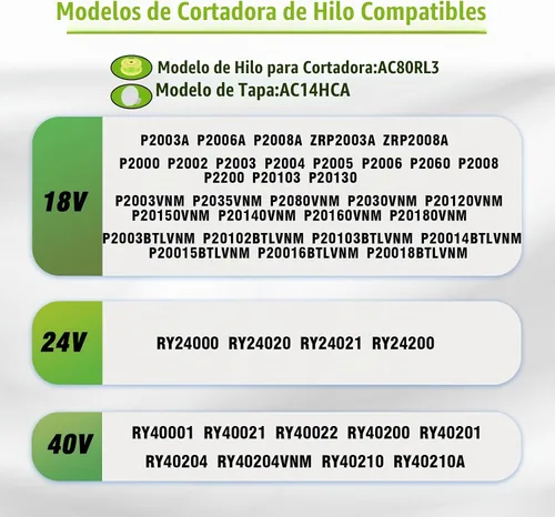Vista 6 de Paquete de 7 cadenas de repuesto para Ryobi One PLUS+ AC80RL3 de 0.080