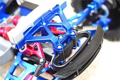 Vista 3 de GPM Upgrades - Soporte frontal de aluminio para 1/10 E-Revo VXL Rushless (86086-4) RC Cars (azul)