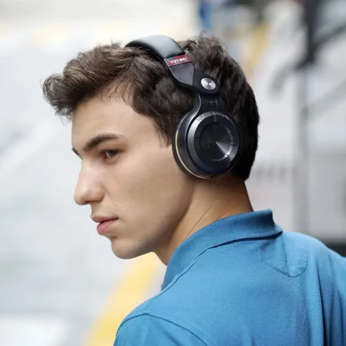 Vista 9 de Bluedio Auriculares Bluetooth sobre la oreja, ligeros, giratorios, plegables, inalámbricos, con micro 40 horas de tiempo de música con ranura