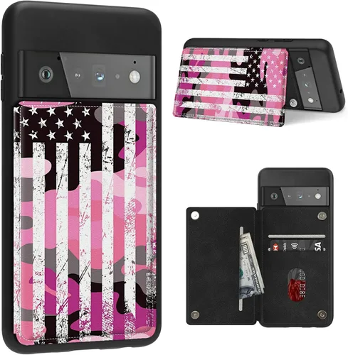 Vista 14 de Funda para Google Pixel 6 Pro con ranura para tarjetero, funda de piel sintética, doble cierre magnético y cubierta duradera de poliuretano girasol