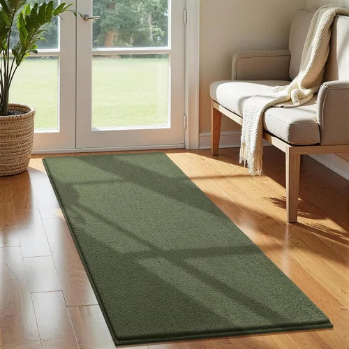Vista 18 de Vasofe Alfombra de pasillo negra de 2 x 4 pulgadas, alfombra antideslizante de espuma viscoelástica gruesa para interiores, para guardería Negro
