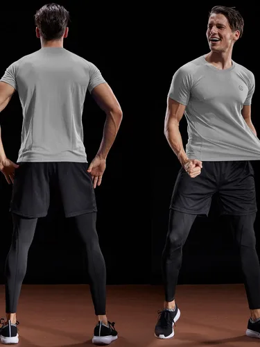 Vista 4 de Neleus Camisetas deportivas de malla para hombre