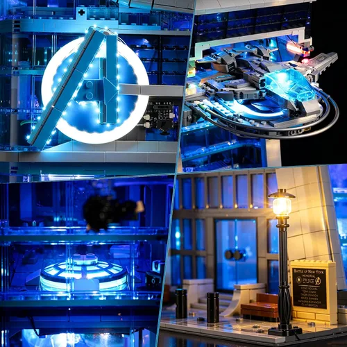 Vista 7 de Kit de iluminación LED para Lego 76269 Marvel Avenger Tower Building Set (sin modelo), juego de luces compatibles con Marvel Lego 76269 - sin juego