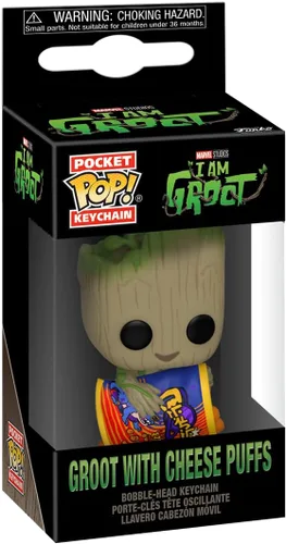 Vista 2 de Funko Pop! Llavero: Marvel - I Am Groot, Groot with Cheese Puffs