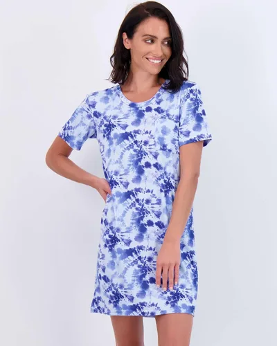 Vista 2 de Real Essentials Paquete de 3 camisón de manga corta para mujer, camisón de pijama, ropa de dormir (disponible en Plus)
