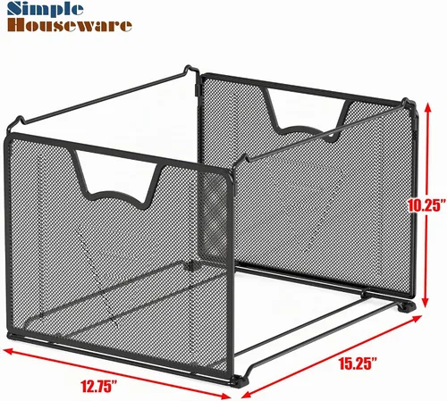 Vista 3 de Organizador de malla para archivos colgante de SimpleHouseware, color negro Se adapta a archivos de tamaño carta, 15.25 x 12.75 pulgadas