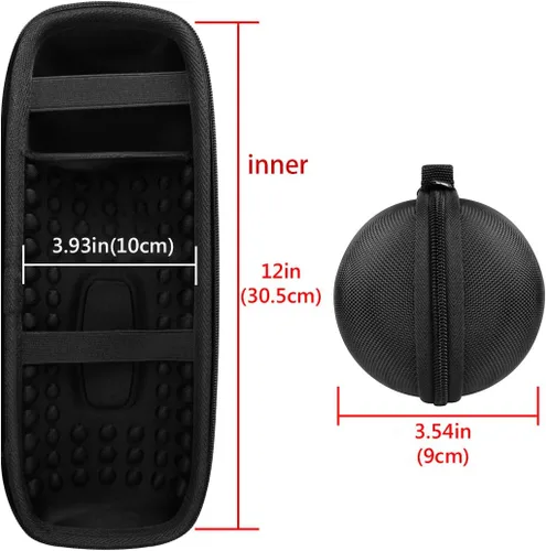Vista 4 de Geekria - Funda rígida compatible con altavoces Bluetooth JBL Charge 5 y Charge 4, funda protectora de transporte de viaje con compartimento