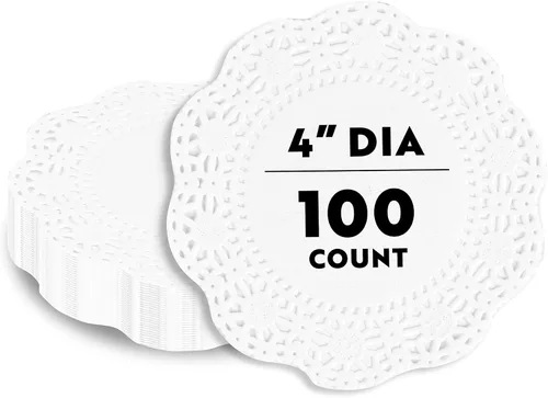 Vista 22 de Restaurantware Pastry Tek Blondas de Encaje de 4 x 4 Pulgadas 100 Vajilla Decorativa - Blondas de Mesa Desechables Redondas de Papel Negro