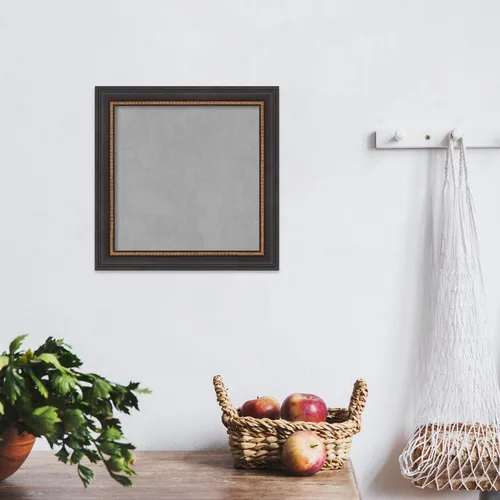 Vista 5 de Amanti Art Pizarra magnética enmarcada (15 x 15) Ashton Black Imán, Tablero de anuncios magnético XS para decoración de oficina, vestíbulo, cocina u
