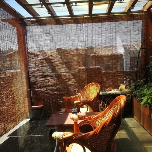 Vista 5 de Persianas enrollables para exteriores, 64 pulgadas, 72 x 85 pulgadas, persianas enrollables para filtrar la luz, persianas de bambú para terraza