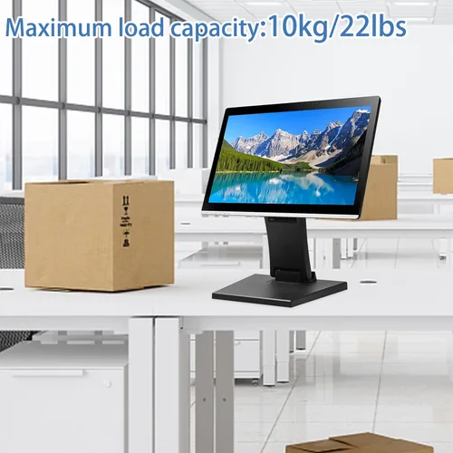 Vista 6 de Soporte de monitor plegable de metal ajustable para pantalla táctil Soporte de escritorio con orificio VESA 2.953x2.953 in y 3.937x3.937 in Todo