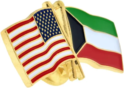 Vista 171 de PinMart Pin de solapa esmaltado con bandera de la amistad cruzada de Estados Unidos y el mundo