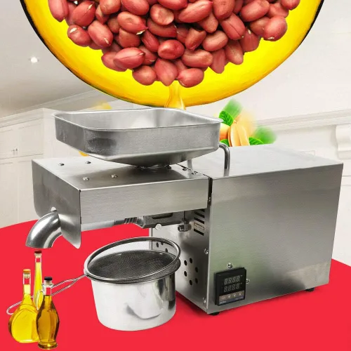 Vista 7 de Máquina de la prensa de aceite, exprimidor caliente frío inoxidable de la prensa de la máquina eléctrica de la prensa del aceite 610W