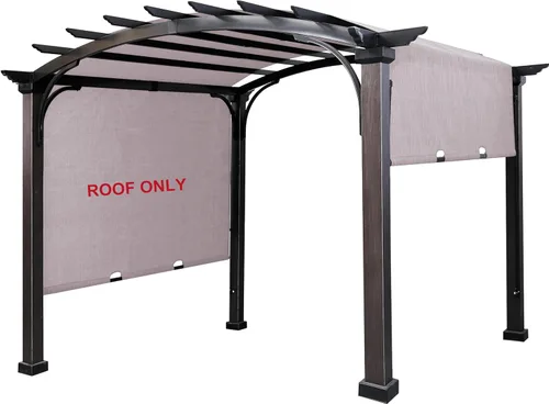 Vista 8 de SCOCANOPY Toldo Superior de Repuesto para Pérgola Independiente Rona Lowe's Allen + roth de 10 pies x 10 pies Vendida en Lowe's, L-PG152PST-B Gris