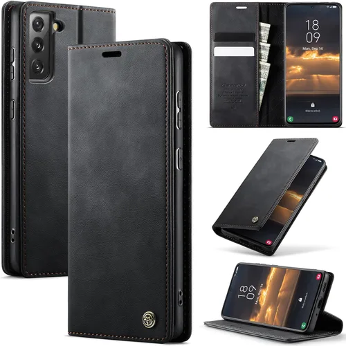 Vista 39 de Funda tipo cartera para Samsung Galaxy Z Fold 7 de piel con tarjetero y función atril, cierre magnético, bloqueo RFID, TPU a prueba de golpes, Negro