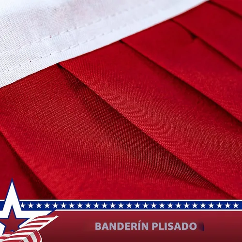 Vista 6 de G128 - Decoraciones patrióticas bordadas, Bandera de abanico de 3 x 6 pies