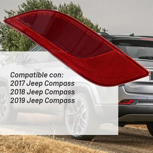 Vista 2 de CULMKARI Reflector de parachoques trasero delantero lateral del conductor Se adapta para 2017-2019 Jeep Compass Reemplaza CH1184106 55112679AA