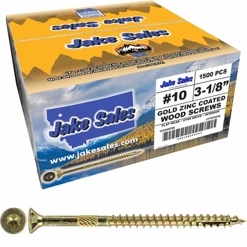 Vista 269 de 8 x 1 revestimiento exterior recubierto de bronce, tornillo de madera multiusos compatible con ACQ, cabeza plana Torx/Star Drive de 1 libra, 288