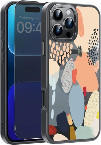 Vista 63 de Goodon para iPhone 15 Pro Max con protector de pantalla de privacidad, compatible con Magsafe, funda translúcida mate a prueba de golpes - Linda