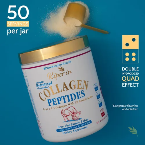 Vista 3 de Péptidos de colágeno 100% puro y natural Colágeno hidrolizado x2 para mujeres Clínicamente probado Impulsa la piel, el cabello, las uñas