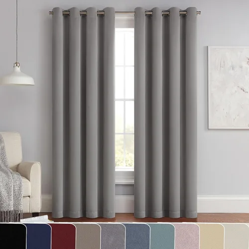 Vista 28 de Eclipse Thermapanel Cortina lisa de ventana moderna para oscurecer la habitación, con bolsillo para cortinero, para dormitorio (1 panel), 54 x 63