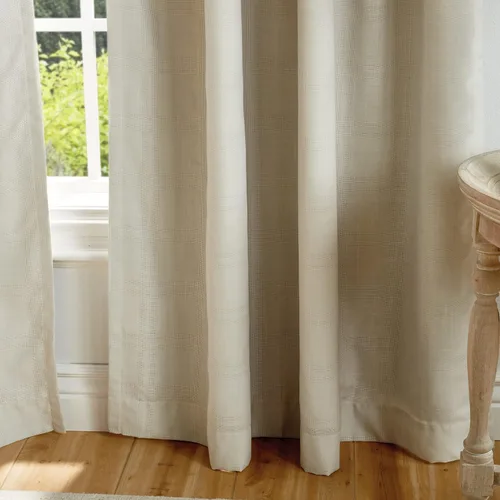 Vista 4 de Martha Stewart Bedford - Par de paneles de cortinas opacas con pestaña trasera, 84 pulgadas, lino