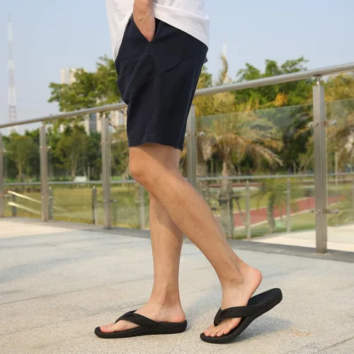 Vista 3 de MEGNYA Sandalias ortopédicas para hombre para fascitis plantar, sandalias atléticas con soporte para el arco, cómodas pantuflas para caminar