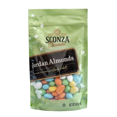 Vista 10 de Sconza Almendras Jordan Almendras de California con revestimiento de caramelo blanco Dulces de boda, bebé, despedida de soltera Fabricado