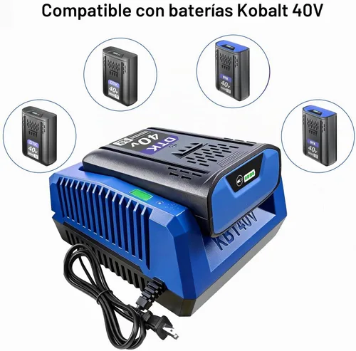 Vista 3 de DTK Reemplazo de carga rápida para cargador de batería rápido Kobalt de 40 V