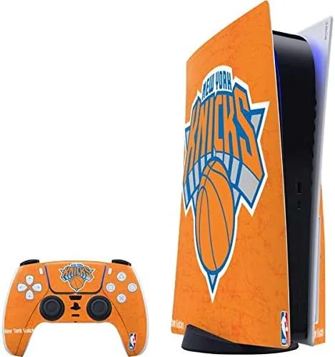Vista 5 de Skinit Decal Gaming Skin Compatible with PS5 Bundle - Officially Licensed NBA New York Knicks Black Secondary Logo Design Negro - DSTKNI03