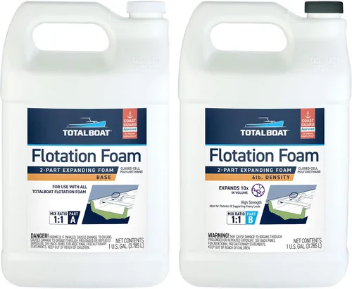 Vista 9 de Juego de espuma de poliuretano líquido con densidad de 6 lb, célula cerrada para flotación y refuerzo de TotalBoat 2-Part Closed Cell Pour Foam
