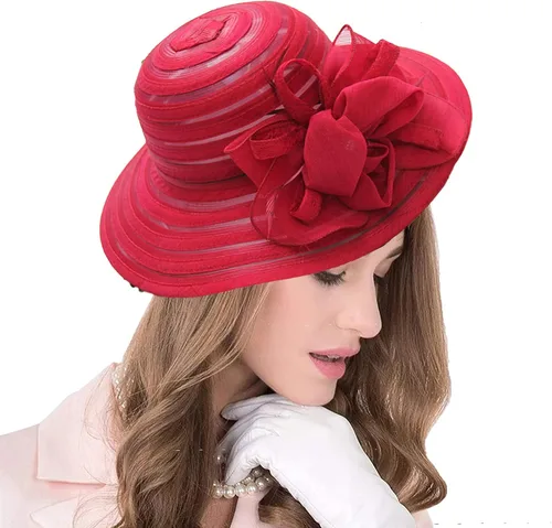 Vista 38 de seven wolves Sombrero de sombrero de iglesia Derby para mujer, sombrero de ala ancha para el sol beige B