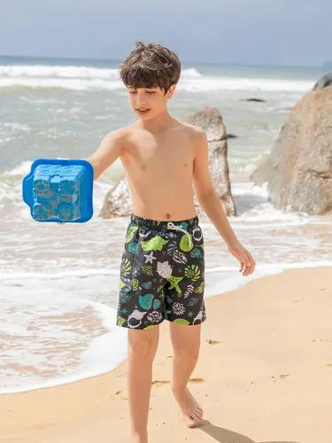 Vista 8 de Traje de baño para niños con UPF 50+ para niños, pantalones cortos de secado rápido, traje de baño para adolescentes, tallas de 7 a 14 años