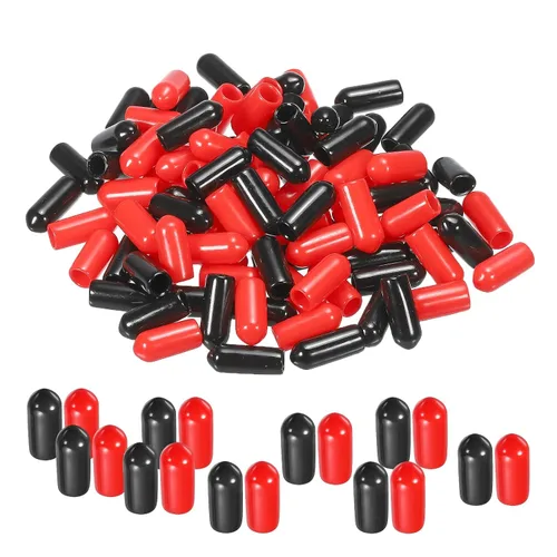 Vista 57 de MECCANIXITY 50 unids tapas de goma Surtido de 0.079 in PVC vinilo tornillo rosca protector para tornillo tornillo negro rojo