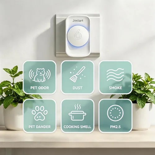 Vista 4 de JOSTART - Ionizadores de aire (paquete de 3), purificadores de aire de iones negativos para el hogar y la oficina Quiet Air Freshener for Bedroom