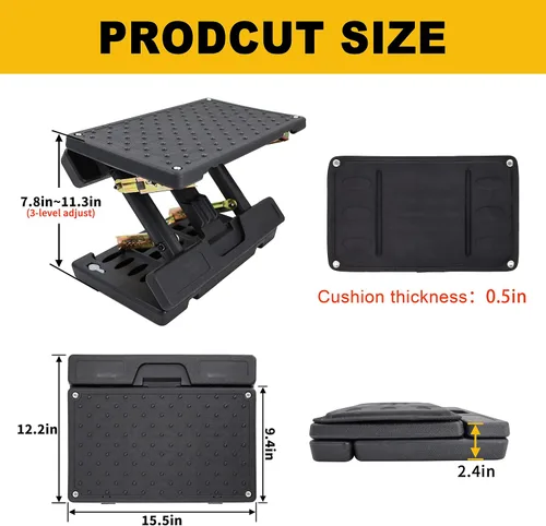 Vista 3 de Reposapiés Ajustable Bajo Escritorio - Taburete de Oficina Ergonómico con Masaje, Reposapiernas para Escritorio, Diseño Antideslizante para Hogar