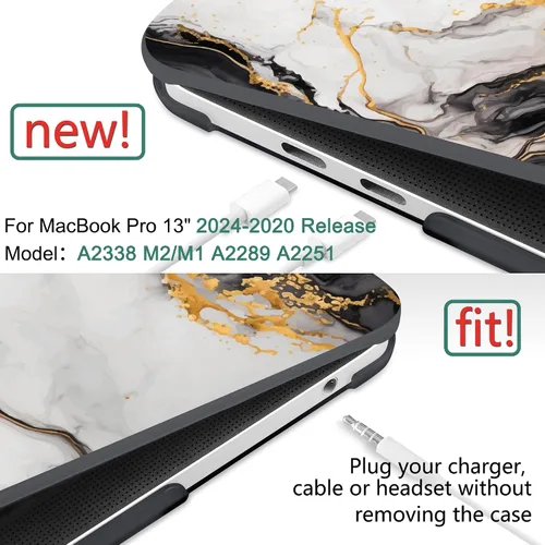 Vista 2 de Funda compatible con MacBook Pro de 13 pulgadas 2024 2023-2020 versión A2338 M2/M1 A2251 A2289 con pantalla Retina y Touch ID, carcasa rígida