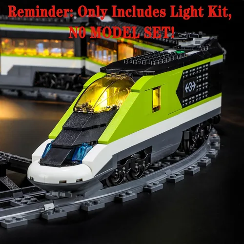 Vista 5 de Juego de luces LED compatibles con Lego 60337 Express Passenger Train City Building Blocks Model - Juego de modelos no incluidos