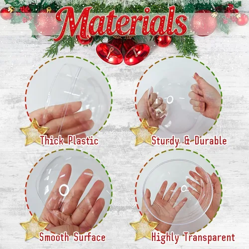 Vista 3 de 4 bolas de acrílico grandes de Navidad rellenables de 6.3 pulgadas