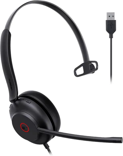 Vista 9 de Yealink Auriculares USB UH35 para PC, Auriculares con Cable con Micrófono de Cancelación de Ruido, Certificado para Teams, Diseño de Comodidad Todo