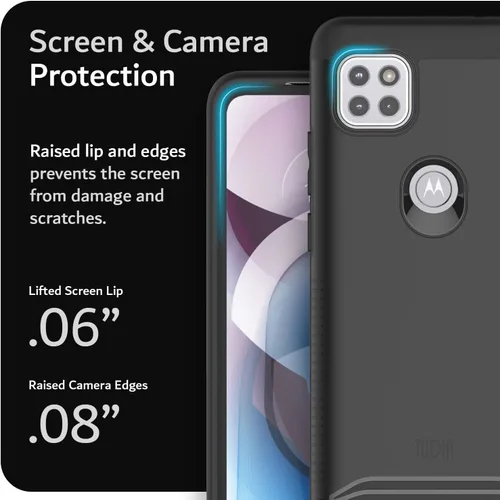 Vista 6 de TUDIA DualShield - Funda para teléfono Motorola One 5G ACE 2021, [Fusionar] a prueba de golpes, grado militar, doble capa, resistente, delgada, Mate