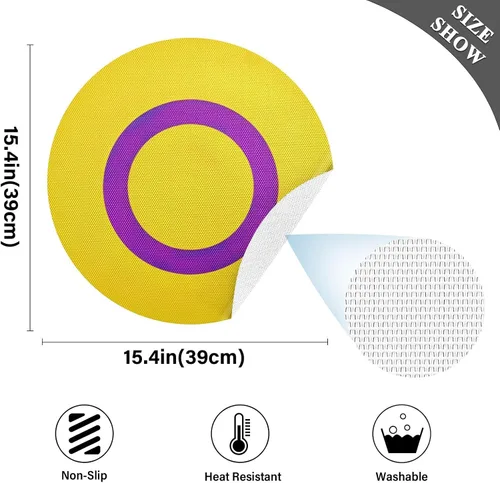 Vista 42 de Aruba Flag Round Table Placemats 15 Inch, Seasonal Table Mats Modern Place Mats for Dining, Kitchen, Parties, Camping