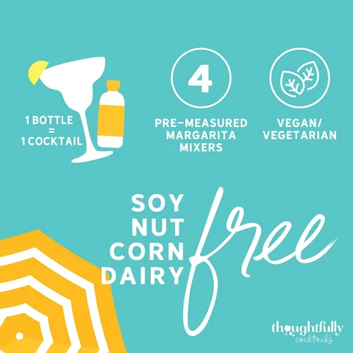Vista 6 de Thoughtfully Cócteles, set de regalo de mezclador de margarita, 2.3 onzas cada una, sabores incluyen naranja sangre, fresa, mango, sandía y lima