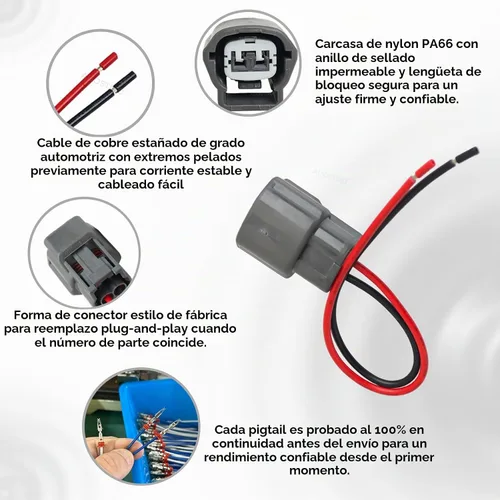 Vista 2 de Conector con cables del sensor de temperatura del refrigerante del motor, compatible con Nissan Altima 94-06, Frontier 98-20, Pathfinder 96-12