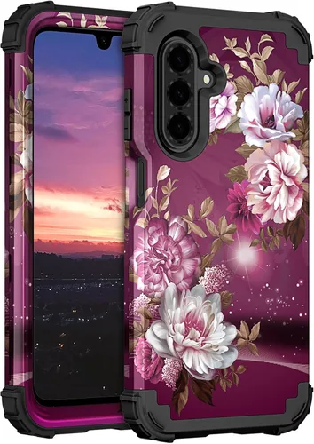 Vista 104 de Hocase Funda para Galaxy A37 5G, protección resistente a prueba de golpes, parachoques de goma de silicona suave+funda protectora híbrida