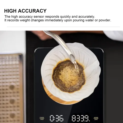 Vista 4 de BestAlice Báscula digital de cocina, 6.6 lbs/0.00 oz, báscula de alimentos multifunción de alta precisión, báscula de café electrónica recargable